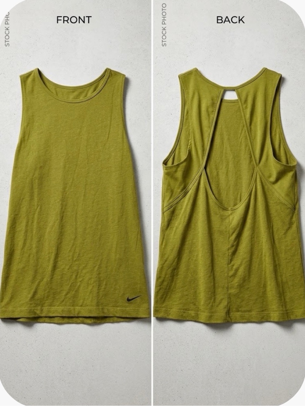 NIKE Dri-Fit Moss Green Keyhole Open Back Active Tank Size M